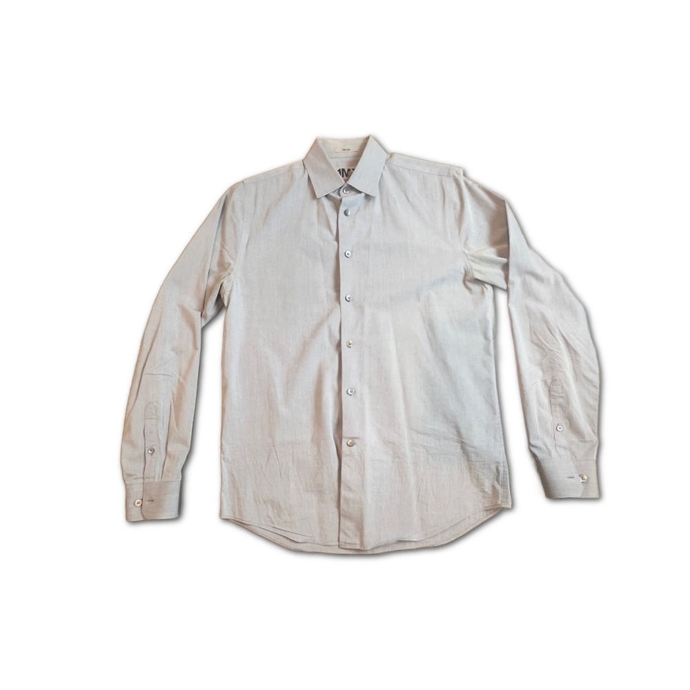 Express Men's Fitted Gray Dress Shirt, Size: Small, Neck: 14-14.5